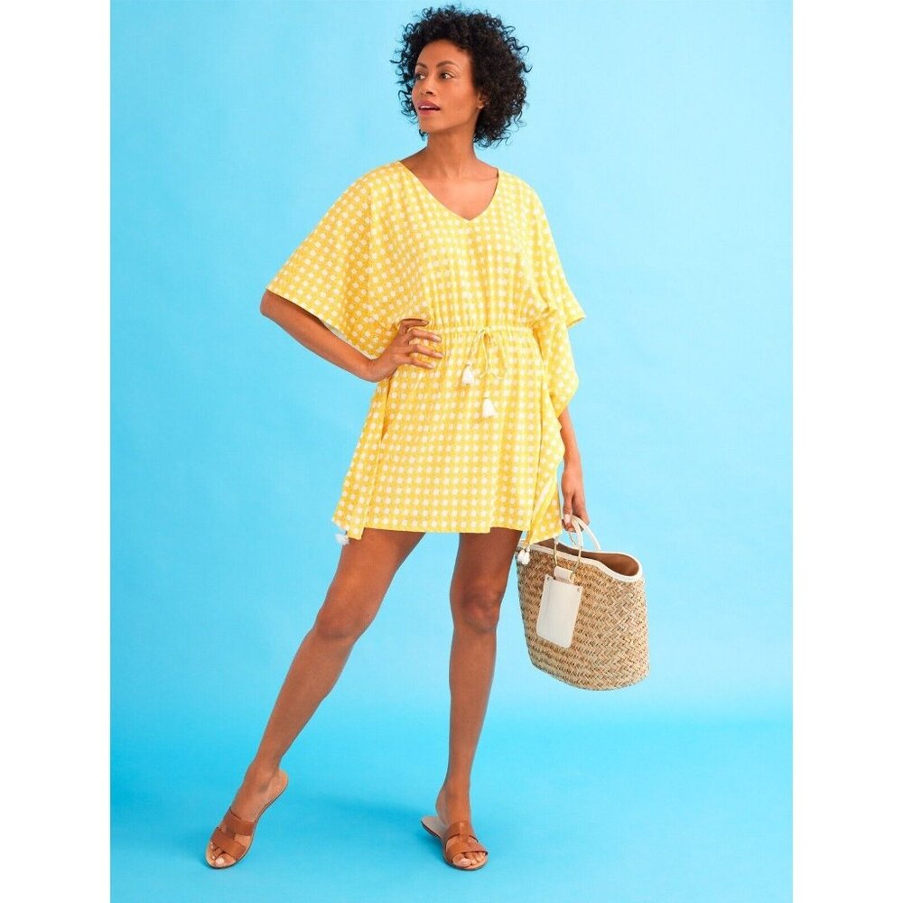 Talbots Cana‎ Life Sun Mosaic Caftan Coverup Size XL Yellow